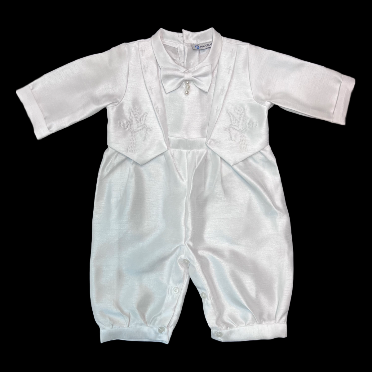 One-Piece Embroidered Baptism Outfit