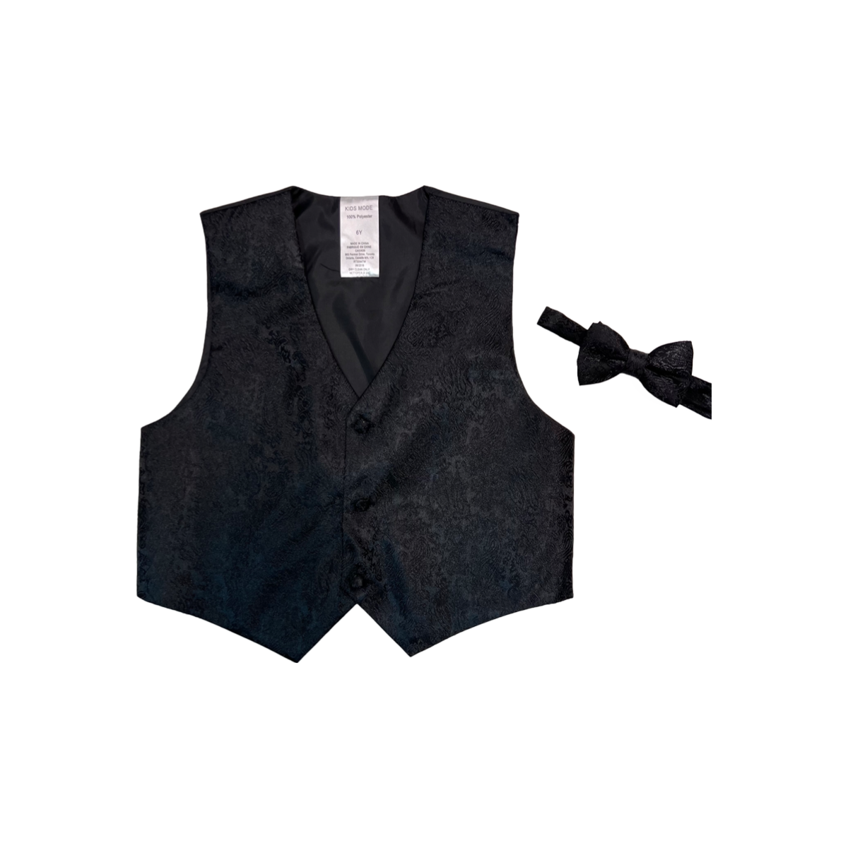 5-Piece Black Paisley Tuxedo