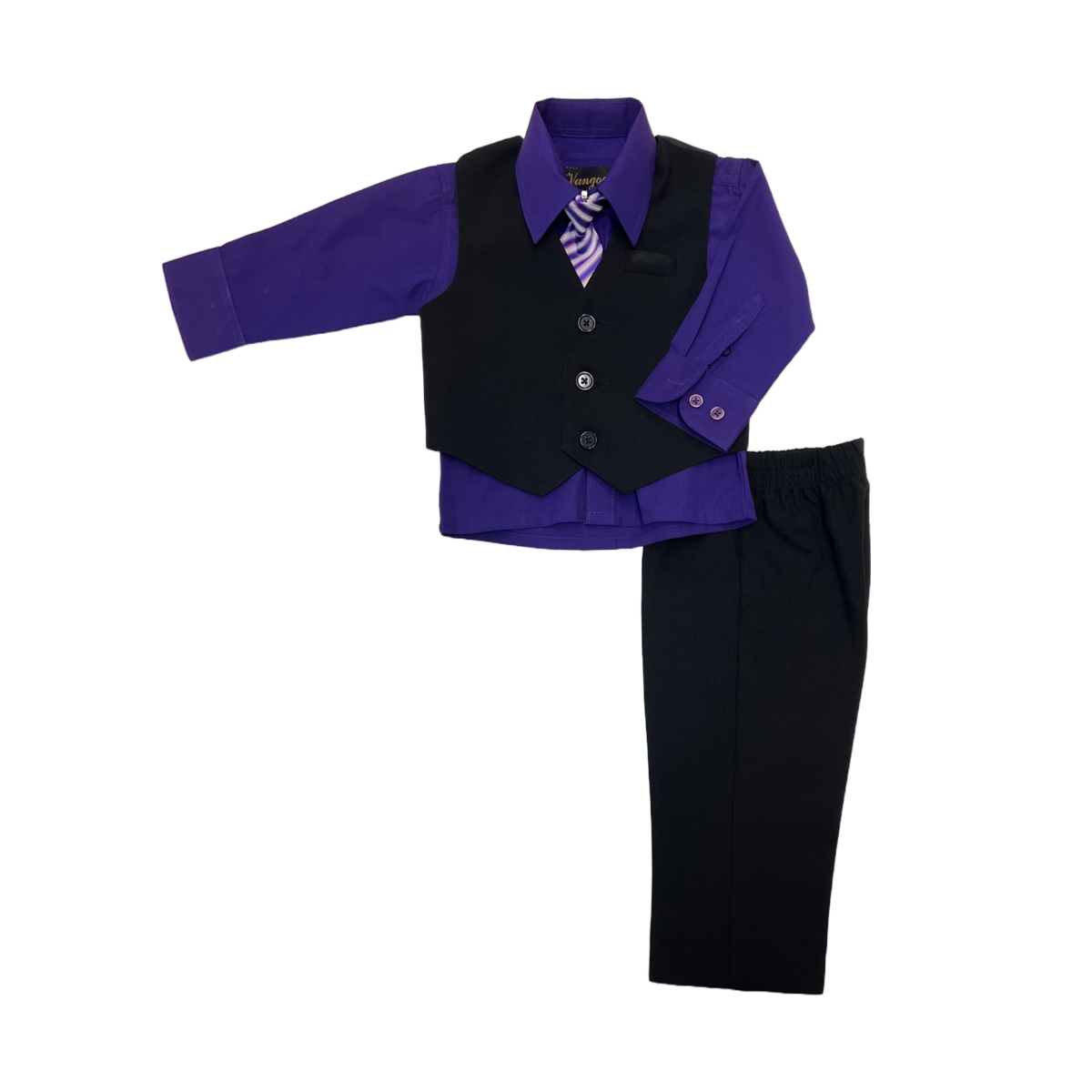 Black Vest Set w/ Colourful Dress Shirt