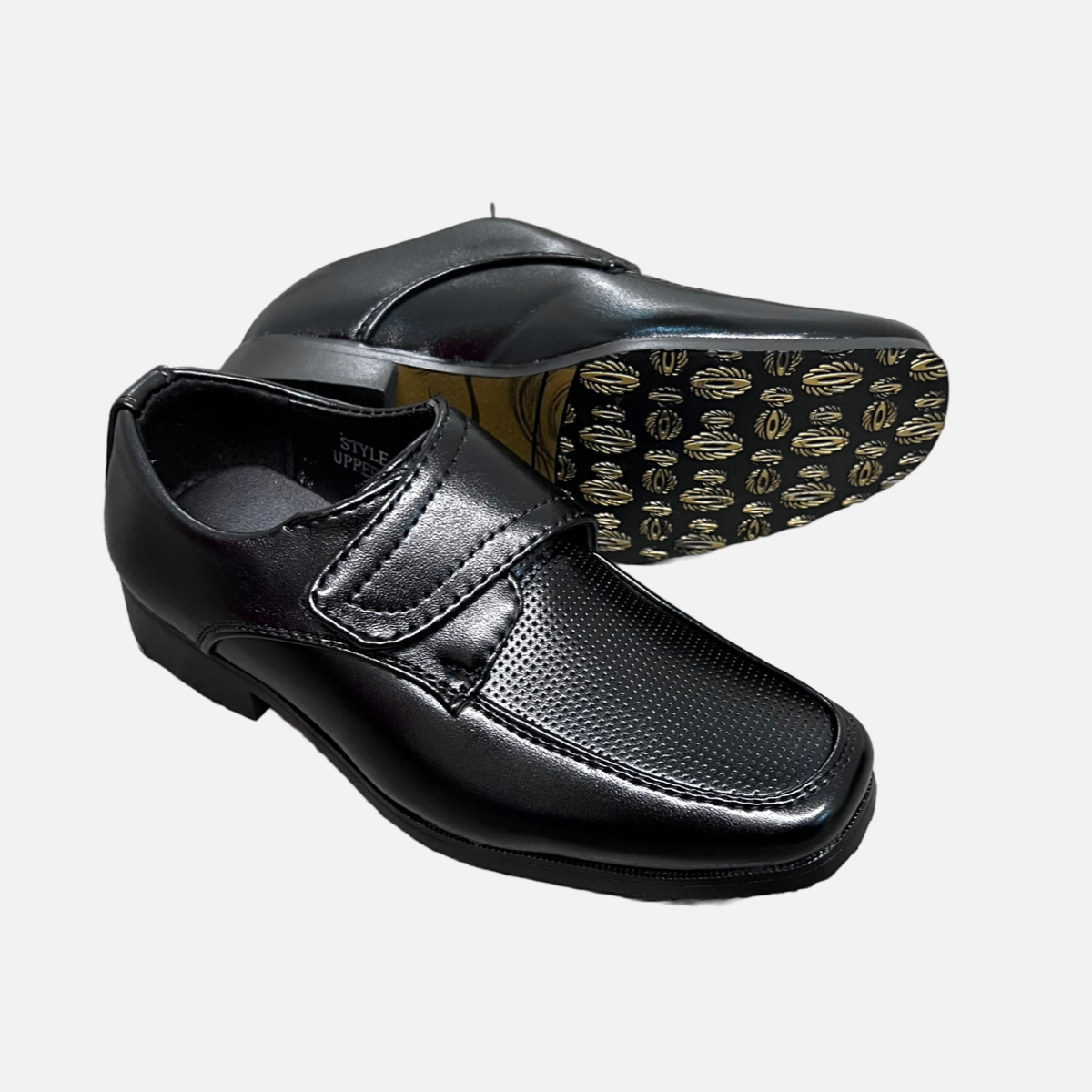 Boys black and sales white dress shoes