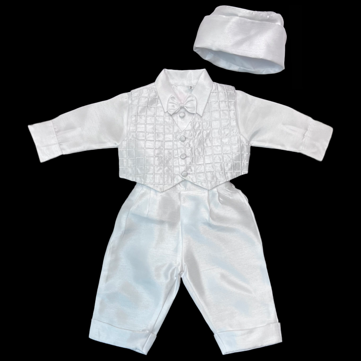 5-Piece Square Pattern Christening Outfit