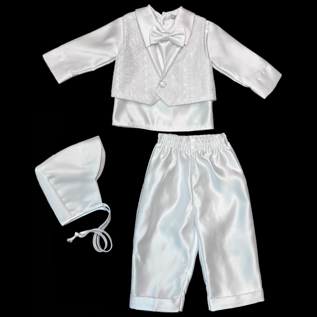 Lace Embroidery Baptism Outfit
