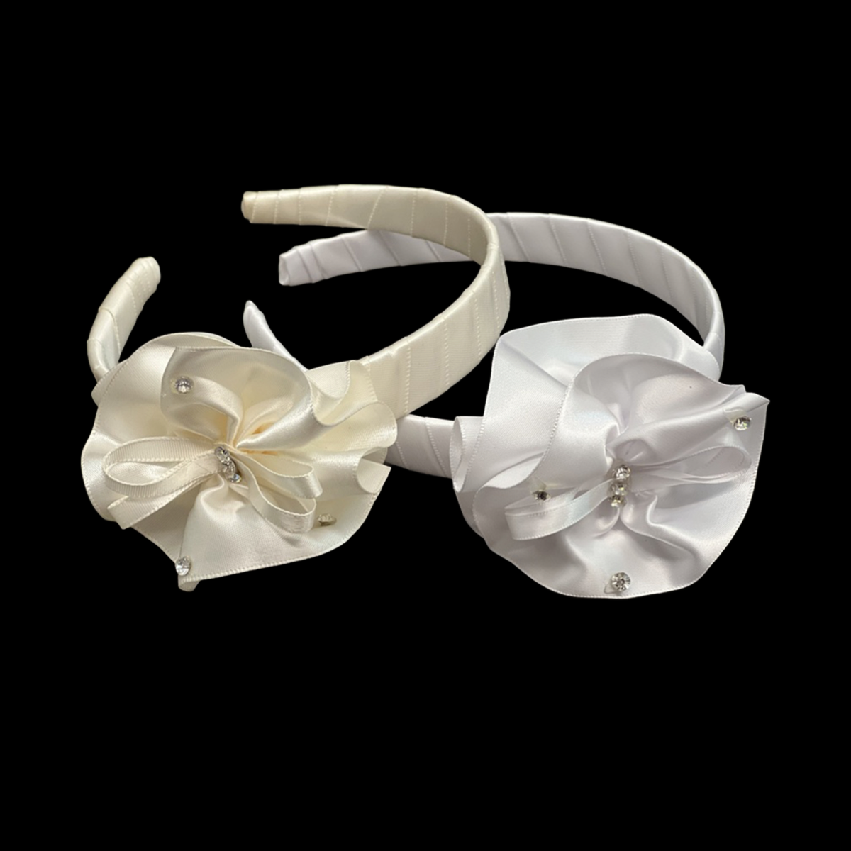 Pansy Flower Headband with Diamond Accents