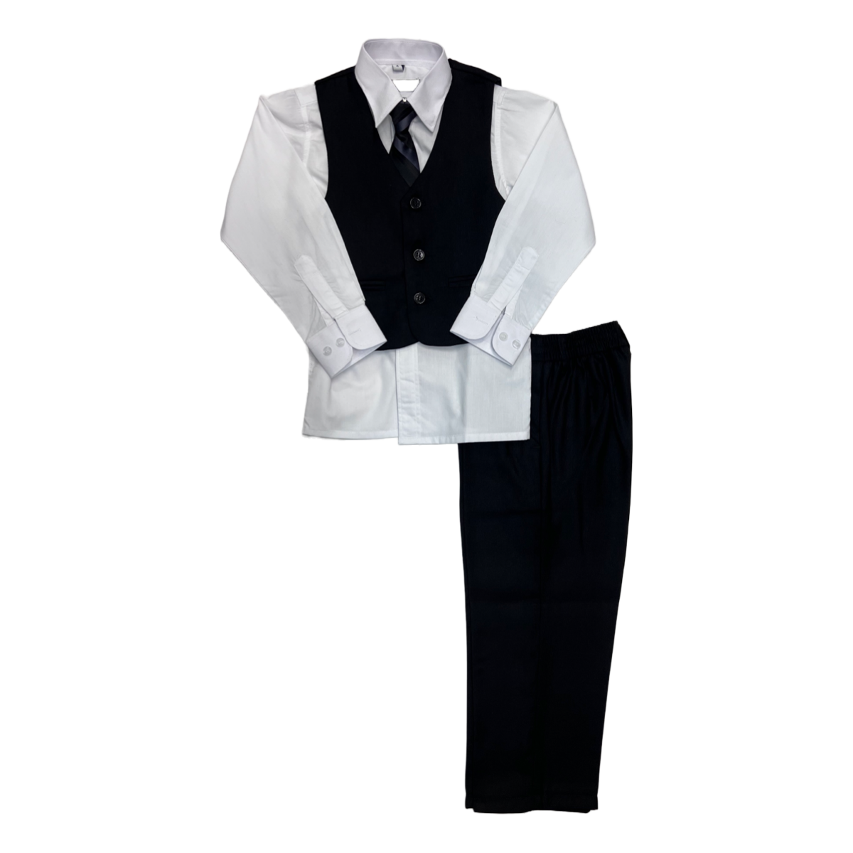 Fancy Kids 4-Piece Black Vest Set