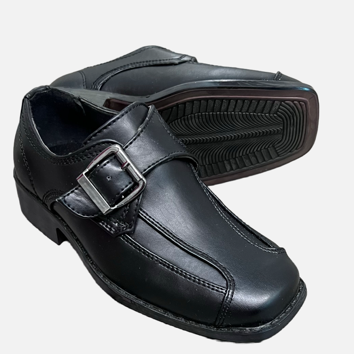 Mavezzano Black Dress Shoe with Buckle Accent