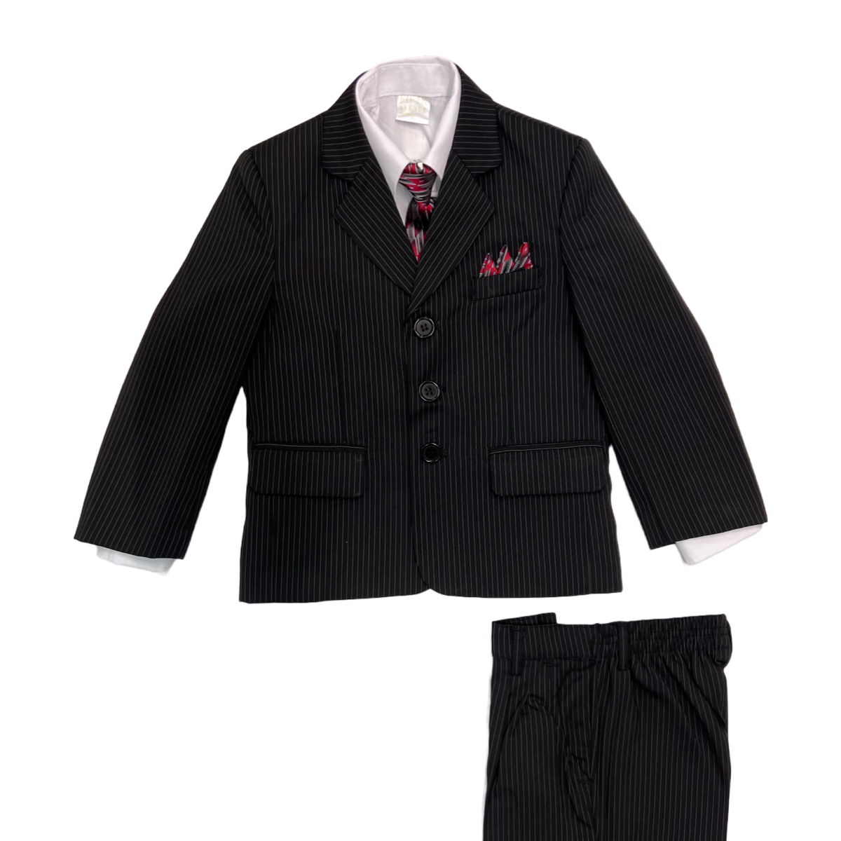 5-Piece Black Pinstripe Suit