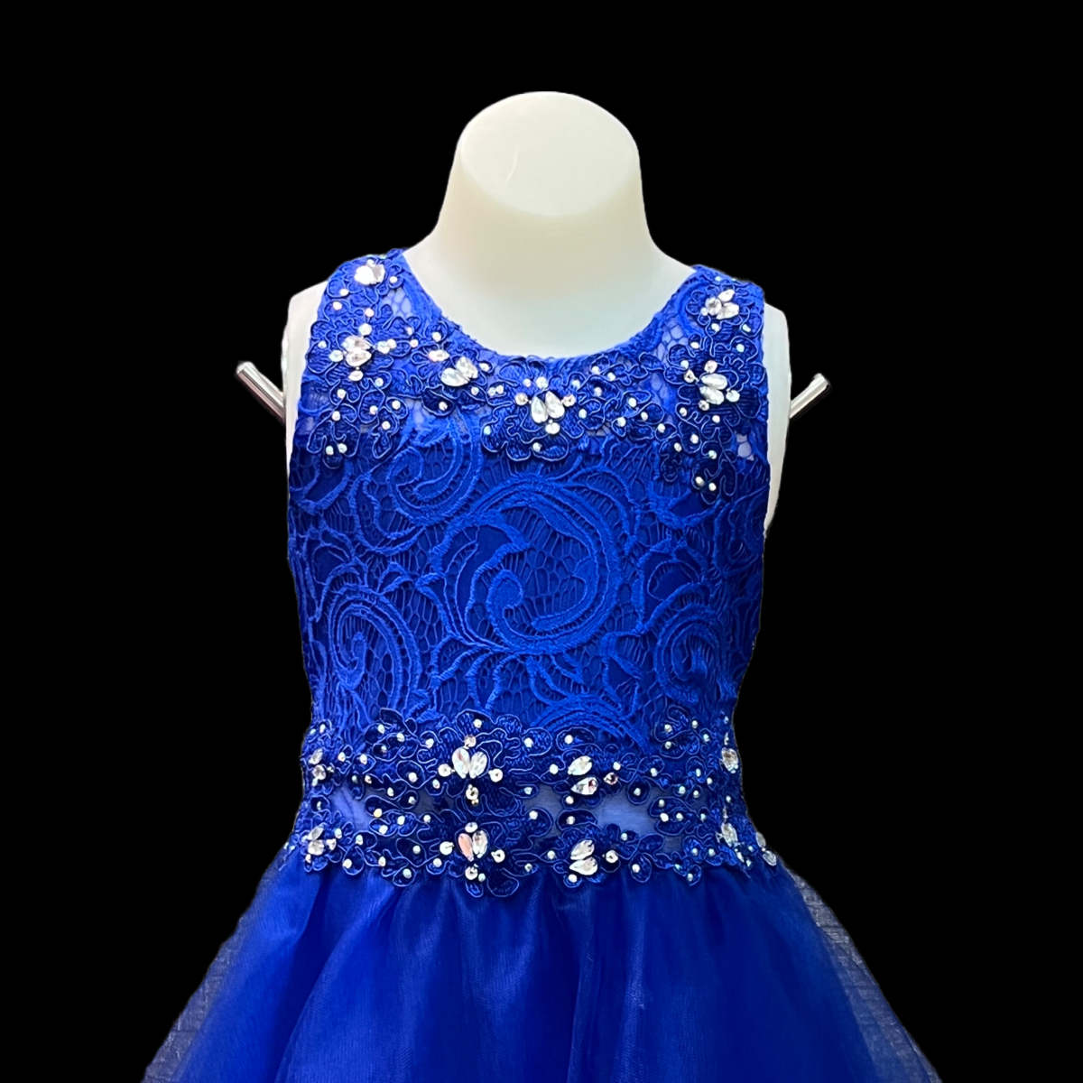 Lace Embroidery Rhinestone Short Dress w/ Shawl