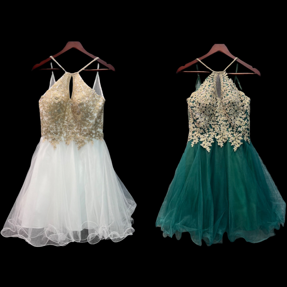 Jr. Grad Rhinestone Embroidered Short Dress