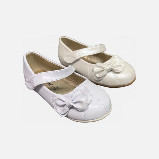 Jolene Patent Baby Shoe with Bow Accent