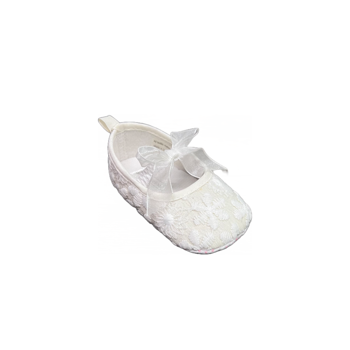 Tendertoes Off White Floral Embroidered Baby Shoe