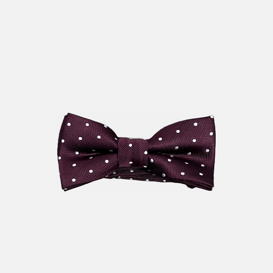 Burgundy Polka Dot Bow Tie