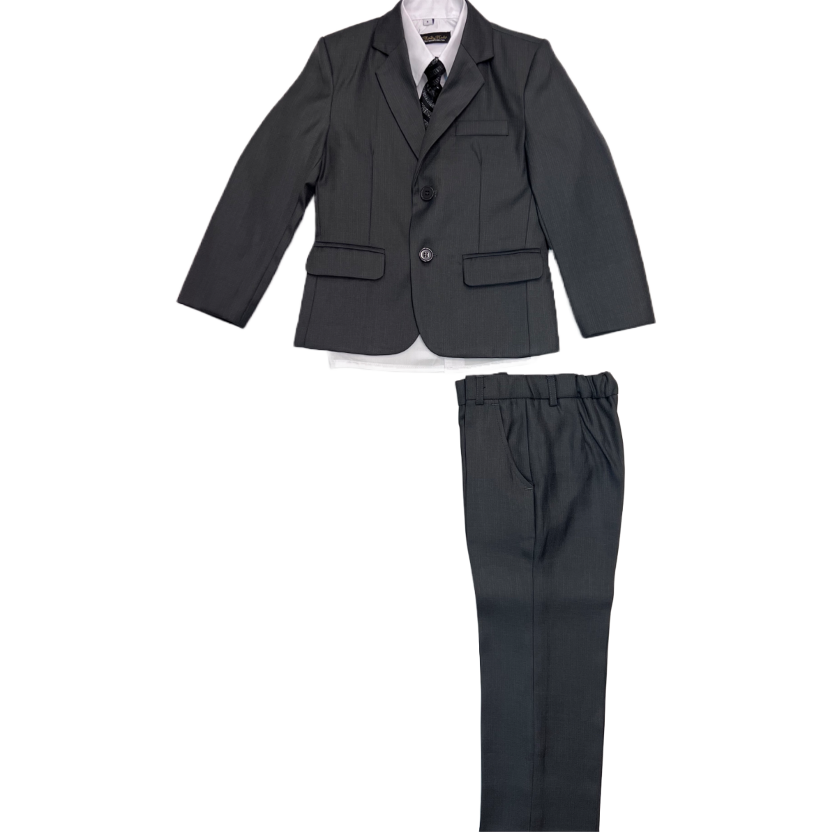 Fancy Kids Modern Fit 5-Piece Charcoal Suit