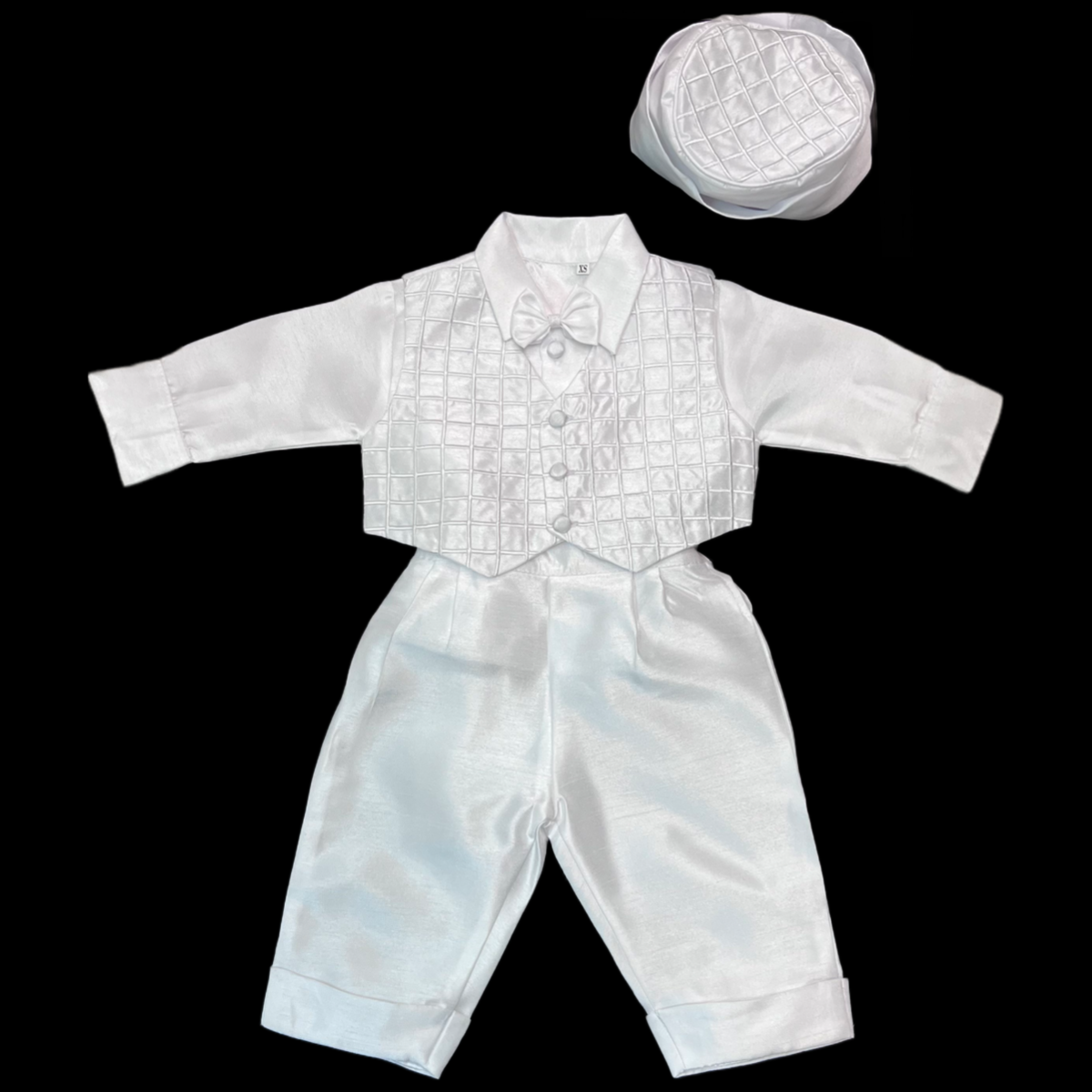 5-Piece Square Pattern Christening Outfit