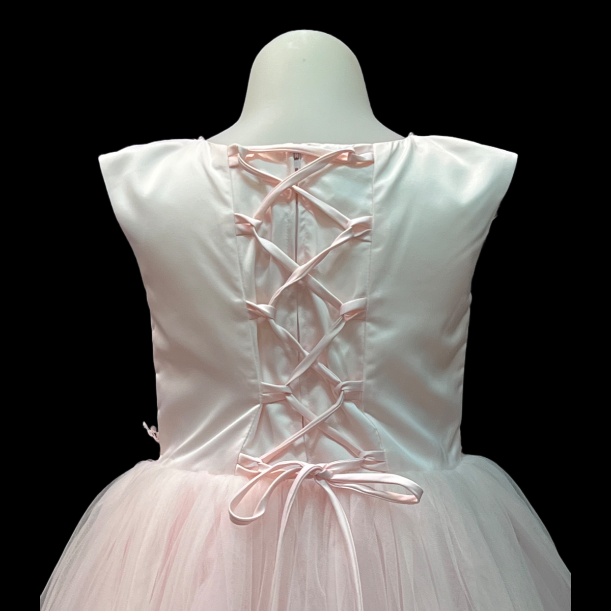 Pink Cap Sleeve Dress w/ Lace up Closure