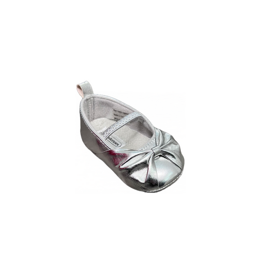 Tendertoes Silver Ballerina Shoe w/ Bow