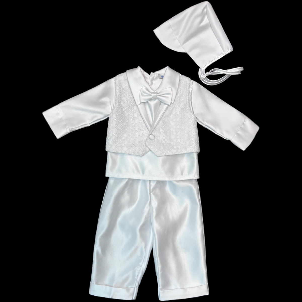 Lace Embroidery Baptism Outfit