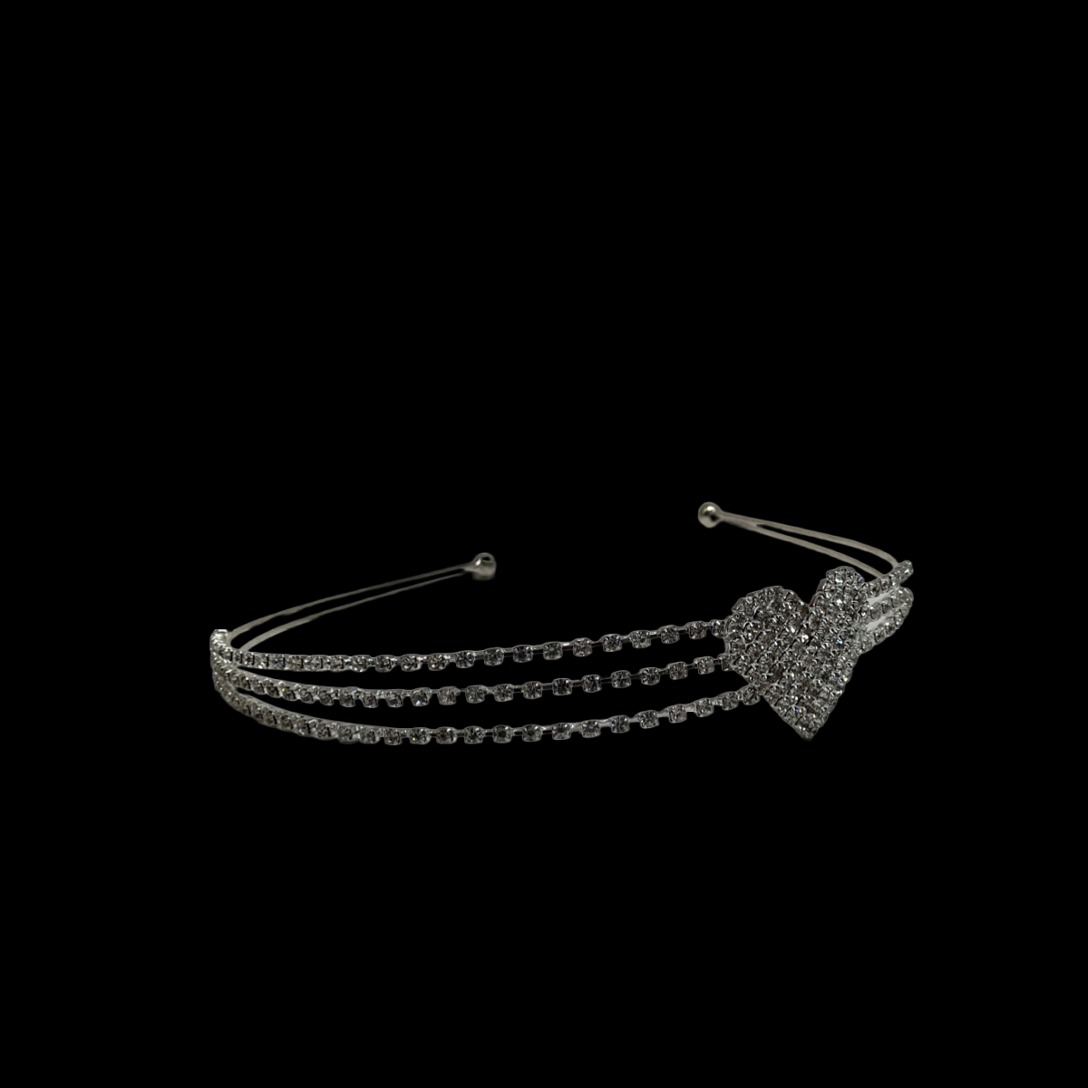 Triple Band Diamond Heart Headband