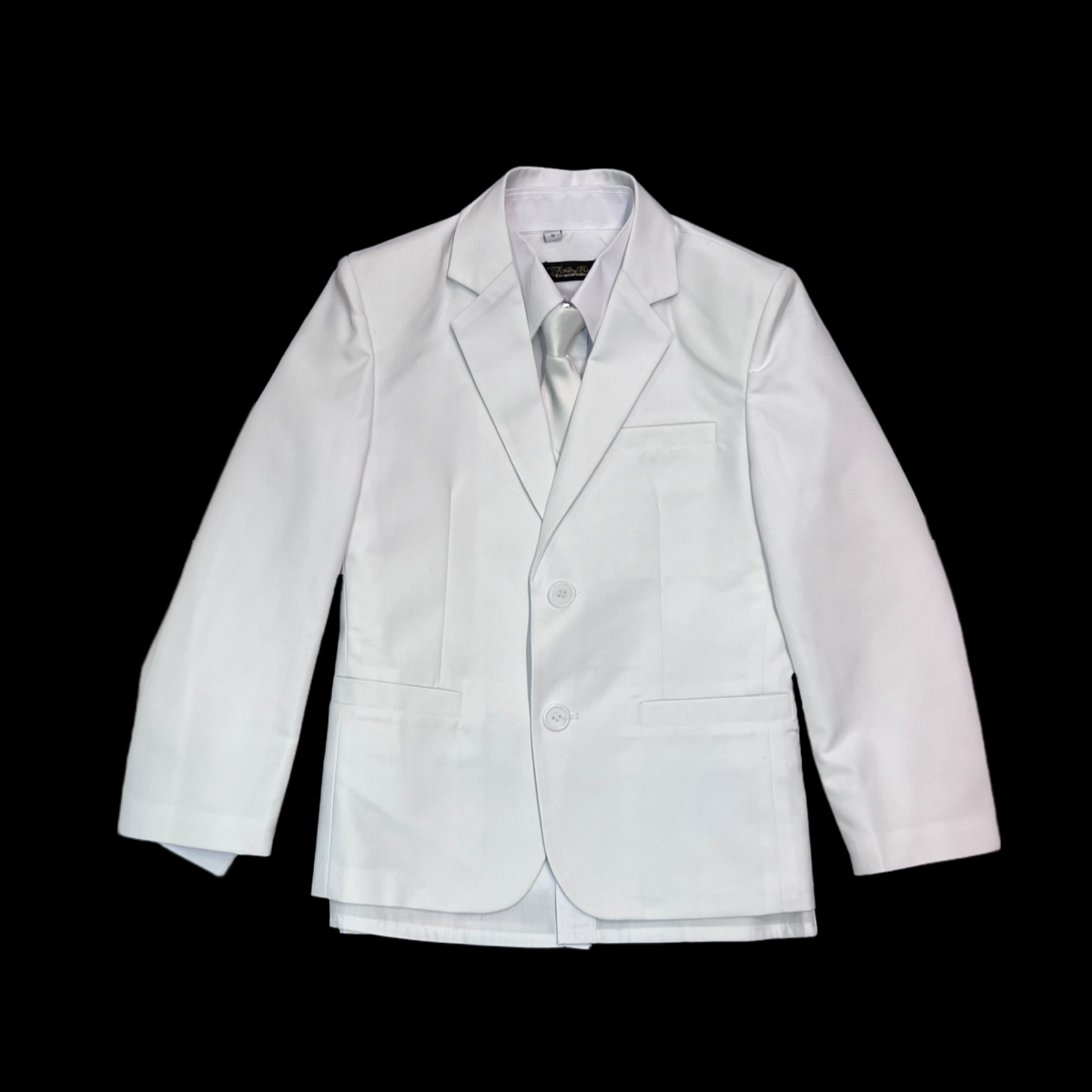 Fancy Kids Modern Fit 5 Piece White Suit