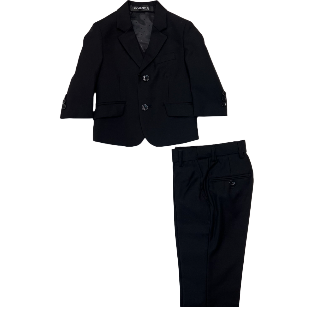 Fouger U.S.A. 3PC Set Kids Boys Black Party Dress Suit Jacket t Vest Pants Sz 8 Fouger U.S.A. 3PC Set Kids Boys Black Party Dress Suit Jacket t Vest Pants Sz 8