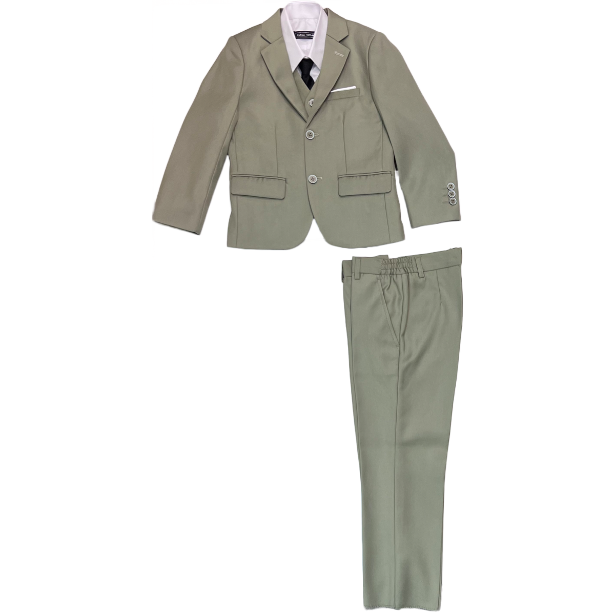 Modern/Slim Fit 5-Piece Sage Suit