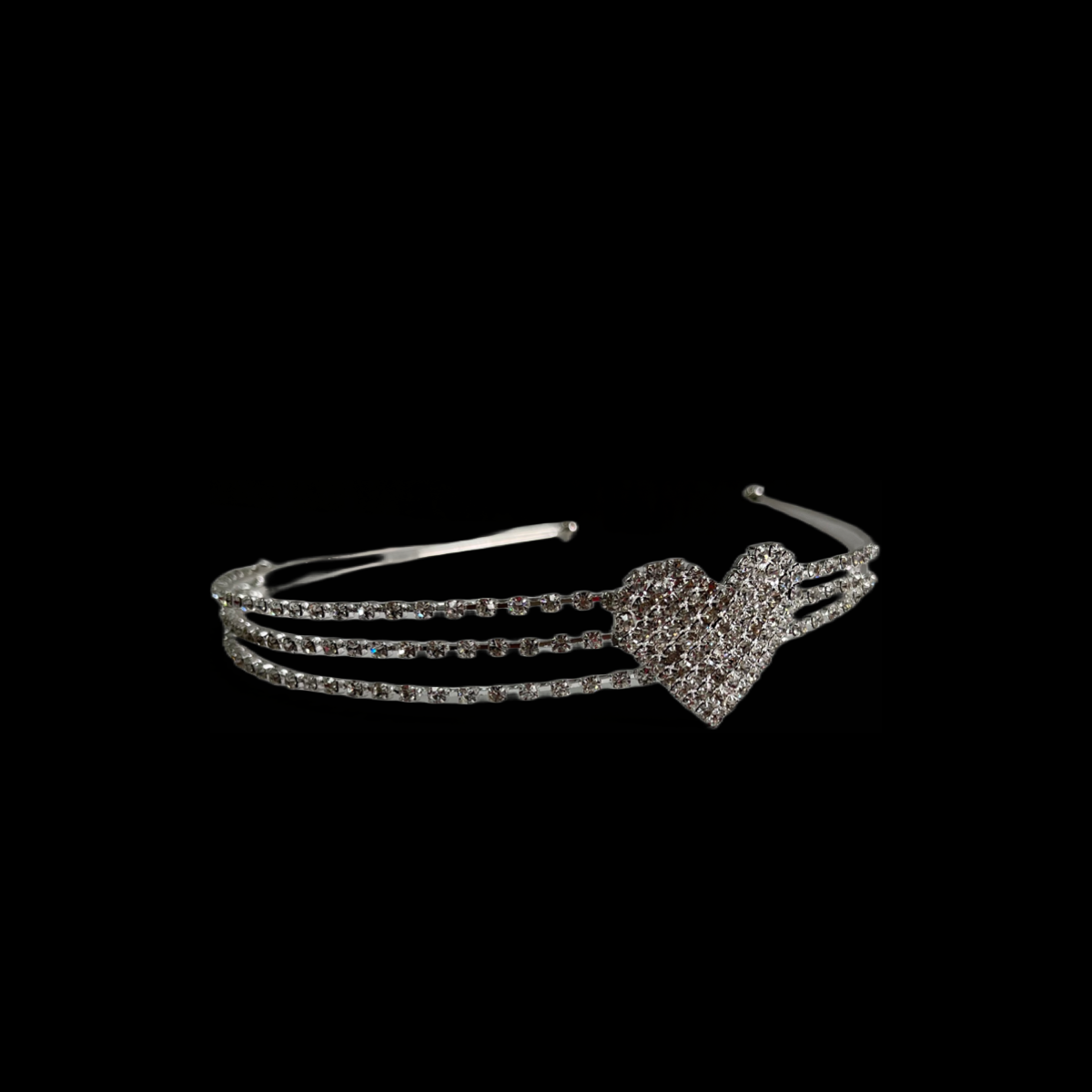 Triple Band Diamond Heart Headband