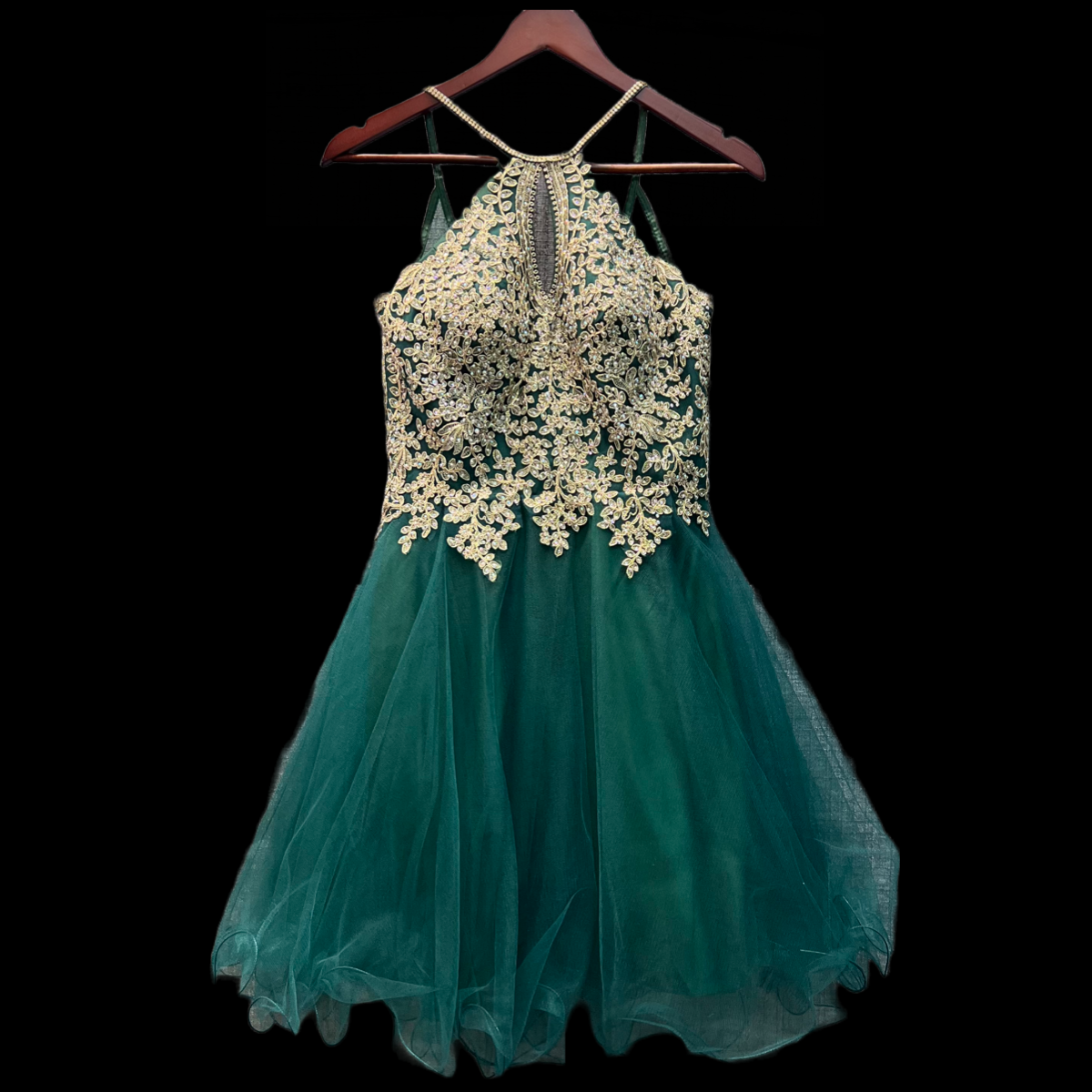 Jr. Grad Rhinestone Embroidered Short Dress
