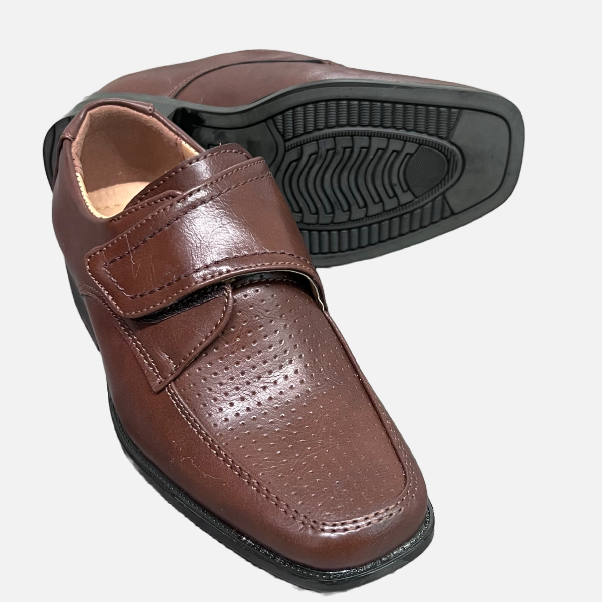 Debonair Velcro Box Toe Dress Shoe