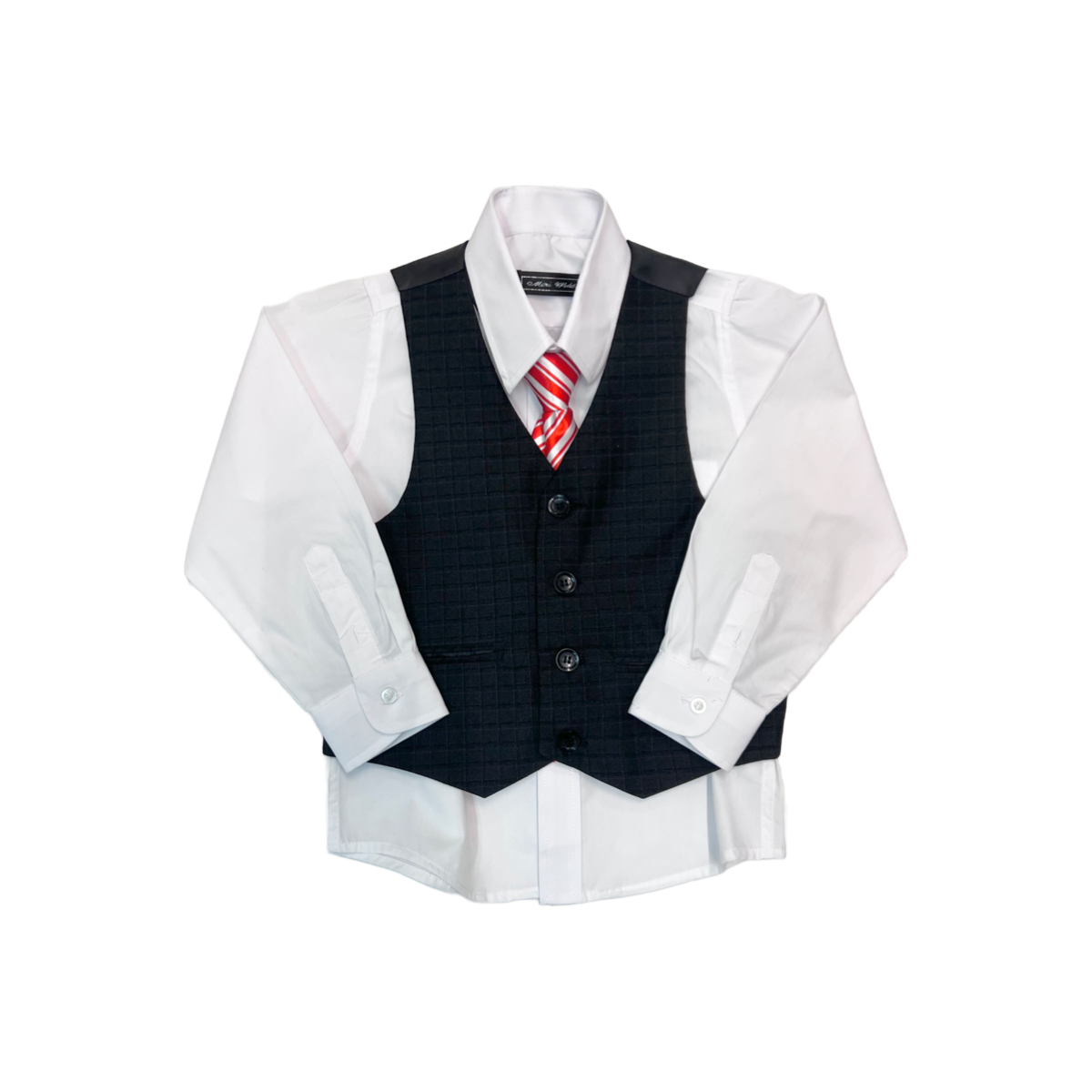 Mini World 5-Piece Black Checkered Suit