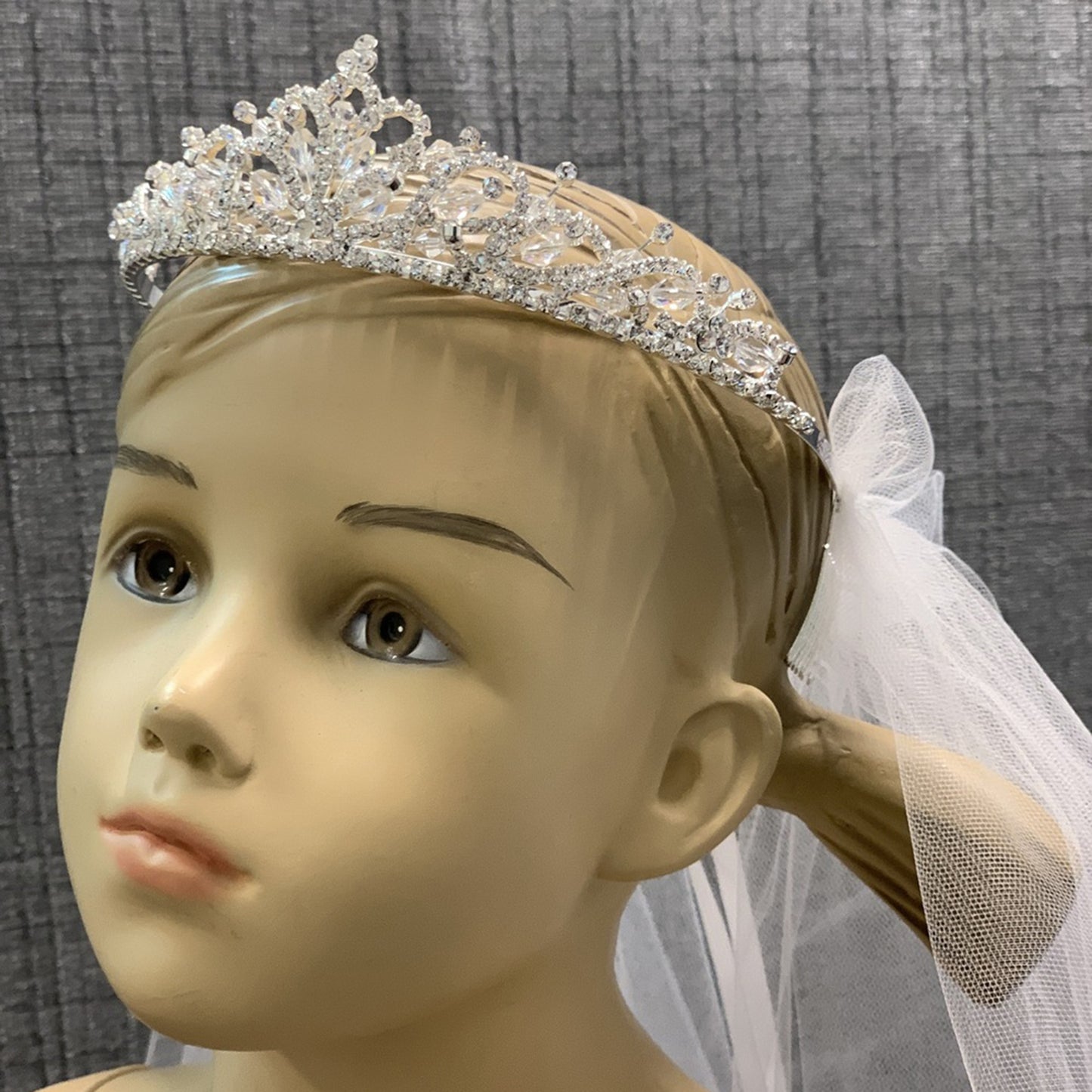 Diamond and Crystal Tiara with Veil