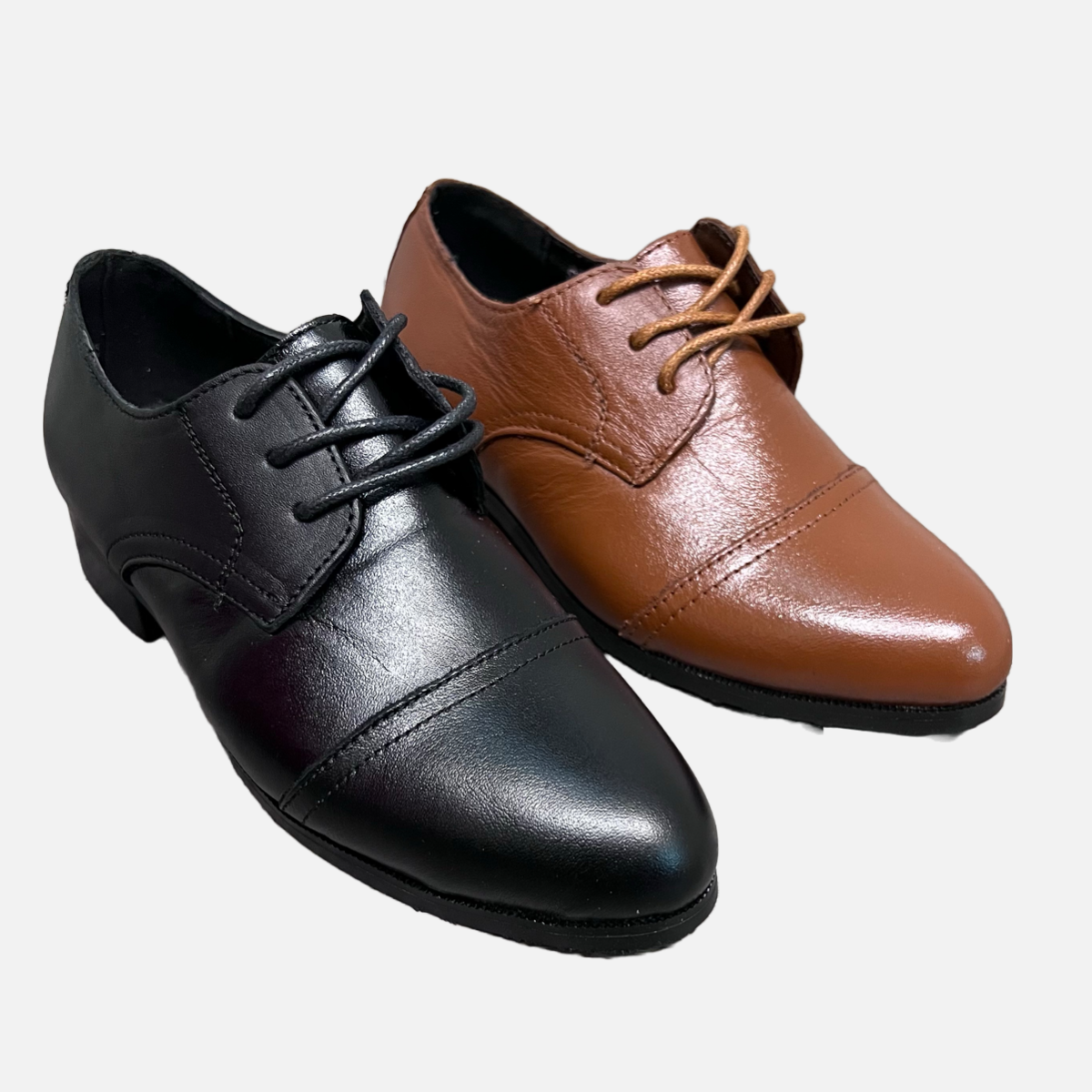 Fancy Kids Leather Cap Toe Dress Shoe