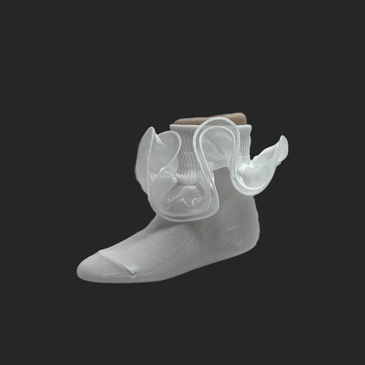 Off-White Ruffle Sock w/ Lace Trim