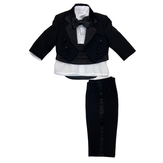 5-Piece Baby Black Tuxedo with Tail