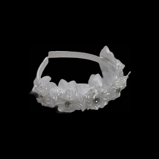 White Rosette Headband