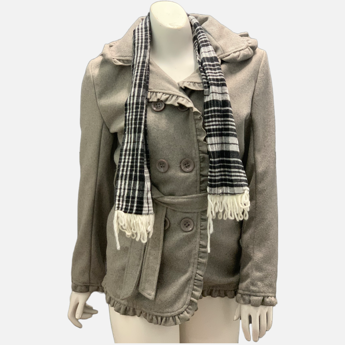 Grey Felt Jacket with scarf