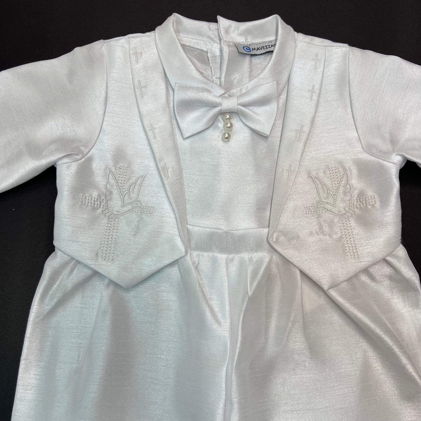 One-Piece Embroidered Baptism Outfit