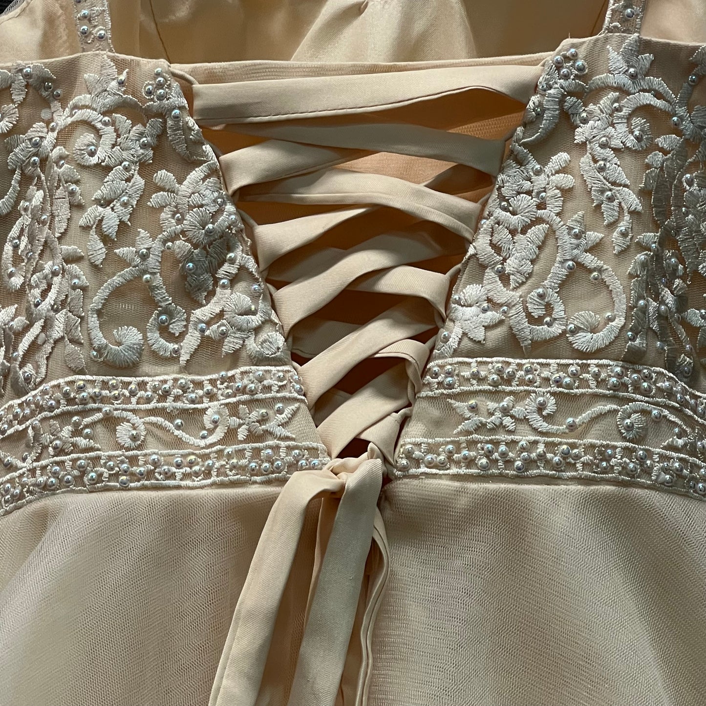 Jr. Grad Short Dress w/ Beaded Halter Bodice
