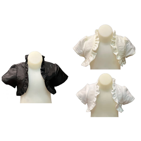 Short-Sleeve Bolero w/ Ruffle Accents