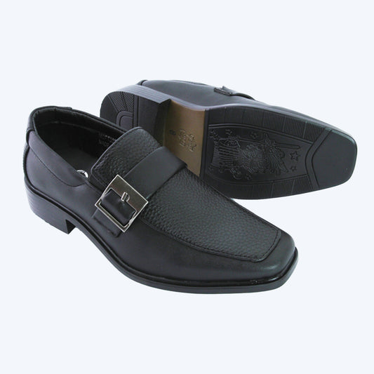 Mavezzano Black Oxford Dress Shoe with Buckle Accent